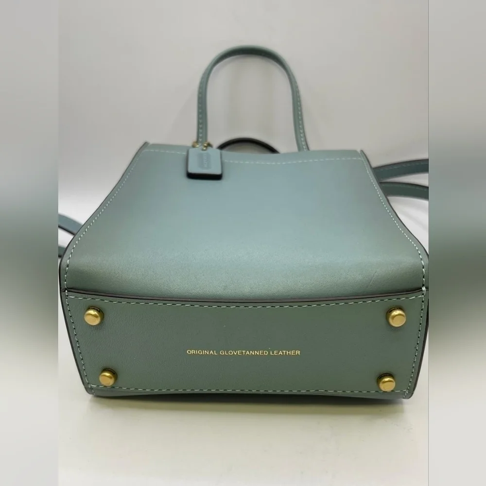 Coach Mini Cashin Tote NWOT crossbody bag purse blue/light blue/sage